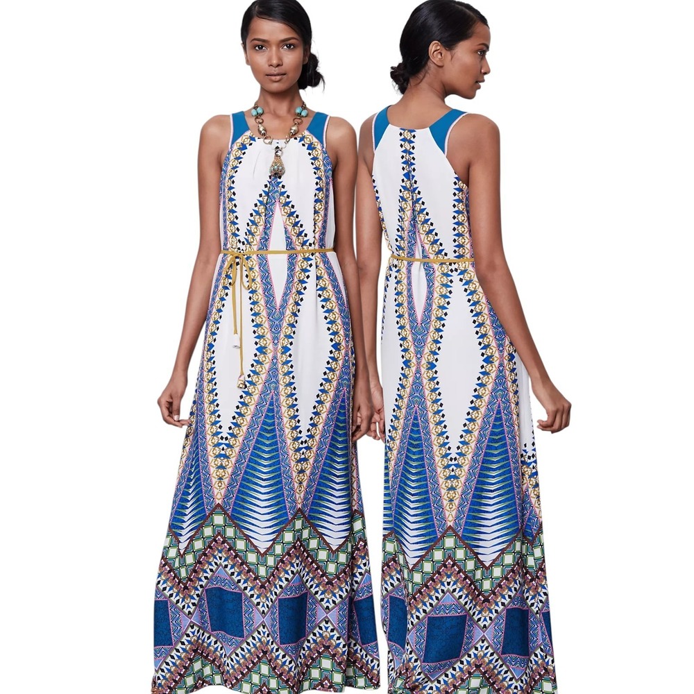 Maeve Anthropologie Pakpao Maxi Dress Maxi Dress Geometric Boho Festival Indie 6